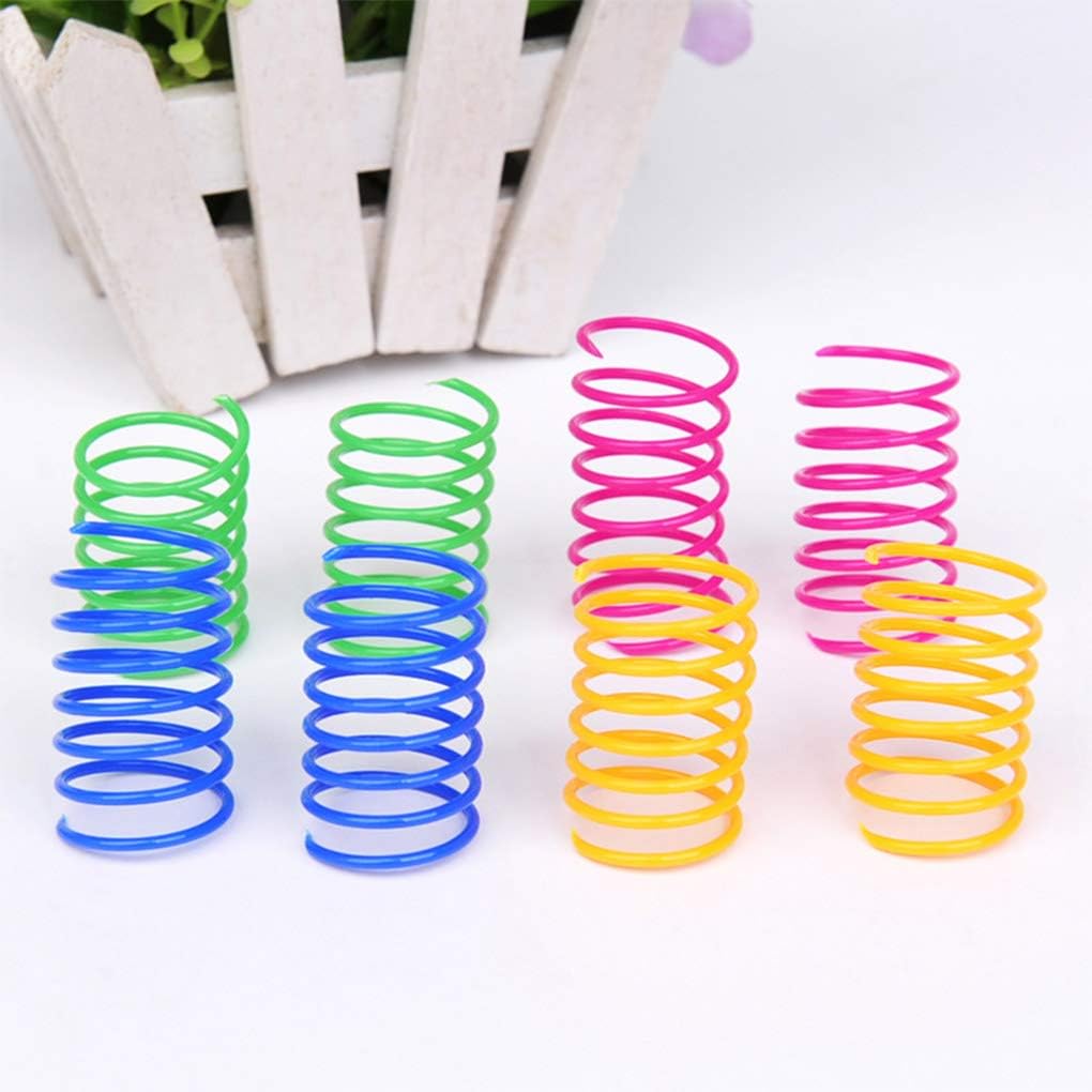 Cat Spiral Spring, 12 Pc Cat Creative Toy to Kill Time and Keep Fit Interactive Cat Toy Sturdy Heavy Plastic Spring Colorful Springs Cat Toy for Swatting, Biting, Hunting Kitten Toys