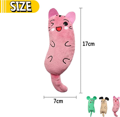 Catnip Toys, 3 Pack Interactive Teeth Cleaning Plush Toys for Indoor Cats and Kittens - Scratch Chewing Teeth Grinding Catnip Pillow