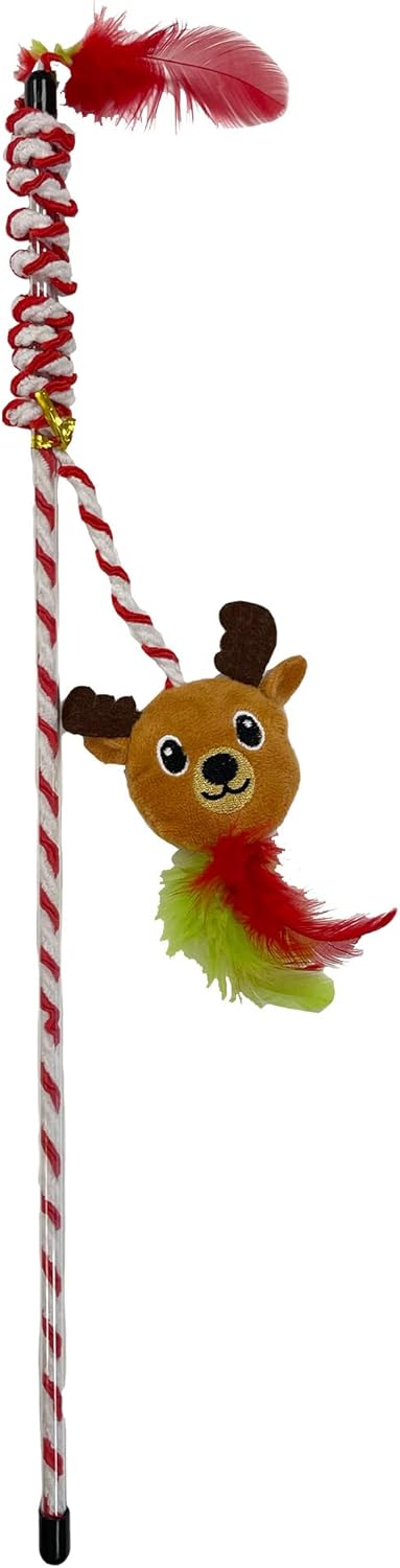 Christmas Cat Toys, Cat Teasers, Wind up and Xmas Stocking for Cats & Kittens (Christmas Bear Teaser)