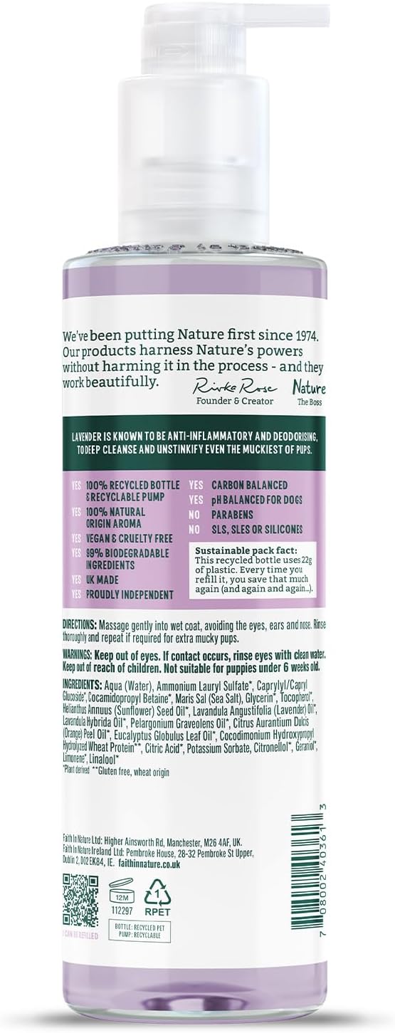 Faith In Nature Natural  Dog Shampoo, Vegan & Cruelty Free,No Sls,Silicones or Parabens, Deep Cleansing, for Dirty Dogs, 400Ml