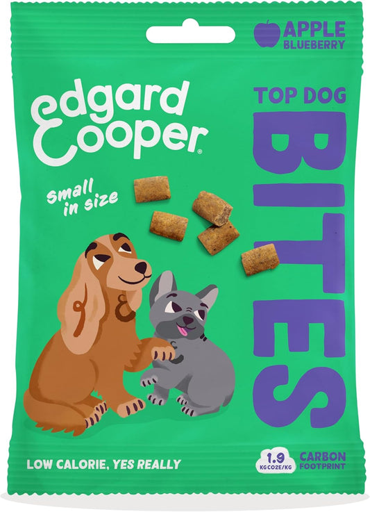 Natural Dog Treats, Apple Top Dog Bites Small, 1 X 50G Bag, Grain Free, Plantbased Dog Treats, Training Treats