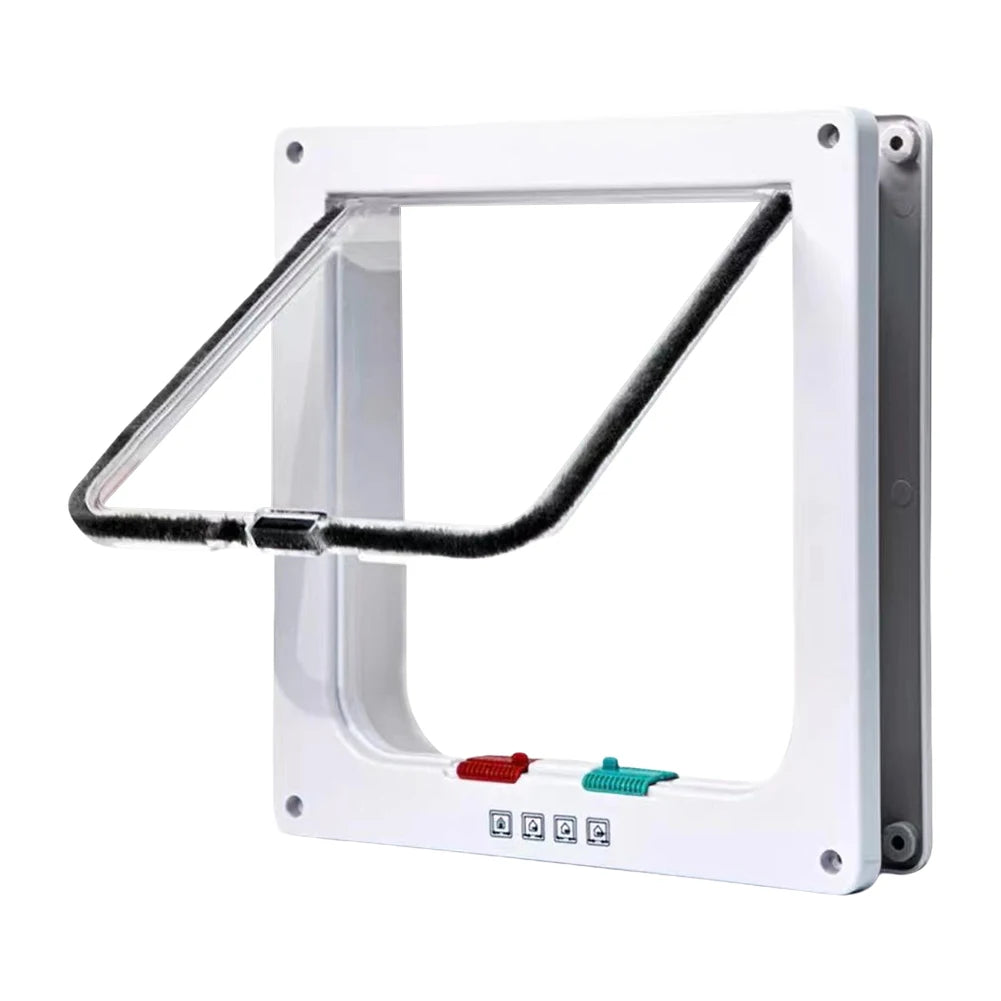 Puppy Kitten Safety In&Out Pet Door with 4 Way Security Lock Dog Cat Kitten Flap Door Transparent Thin Cat Door Safety Pet Door