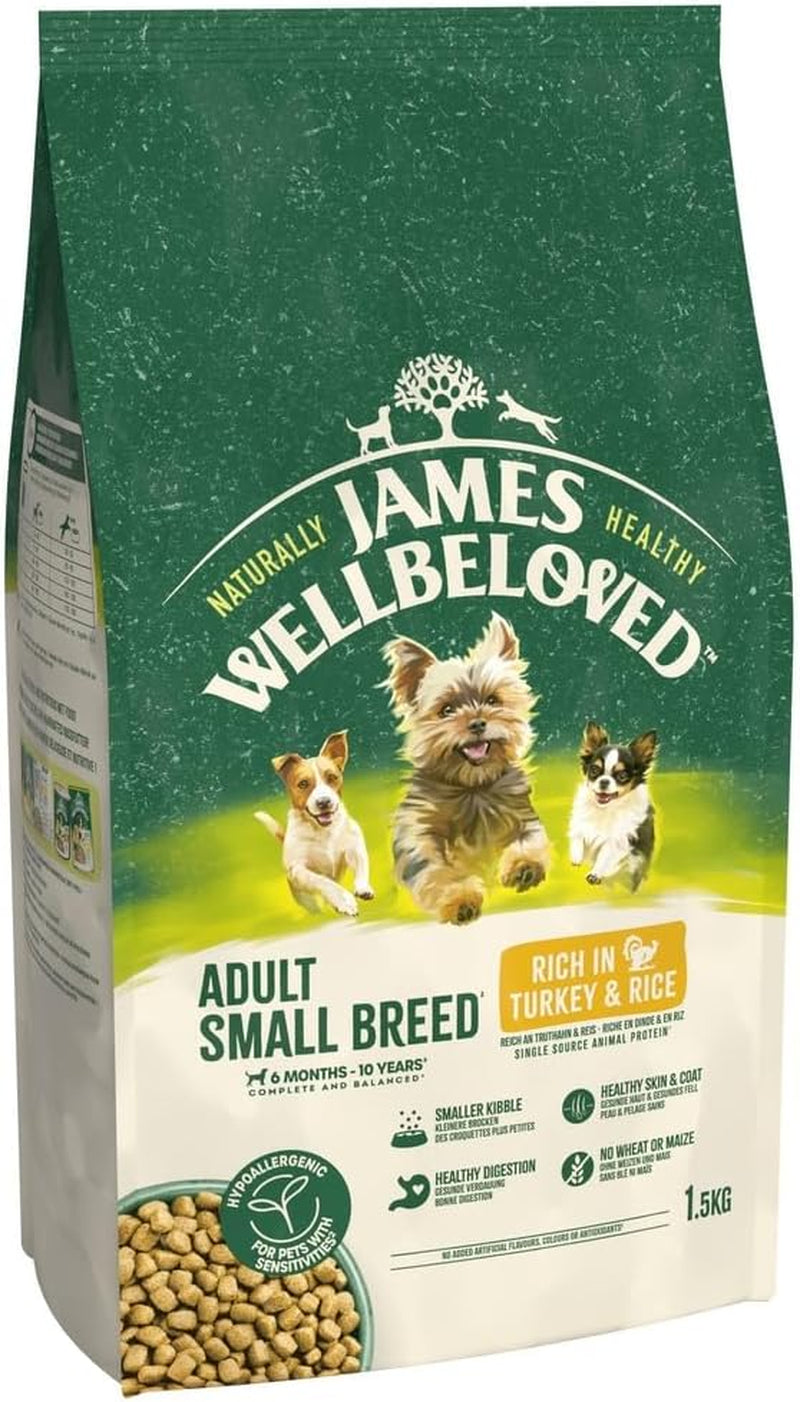 Hypoallergenic Dry Dog Food for Adult Small Breed Turkey & Rice 1.5 Kg