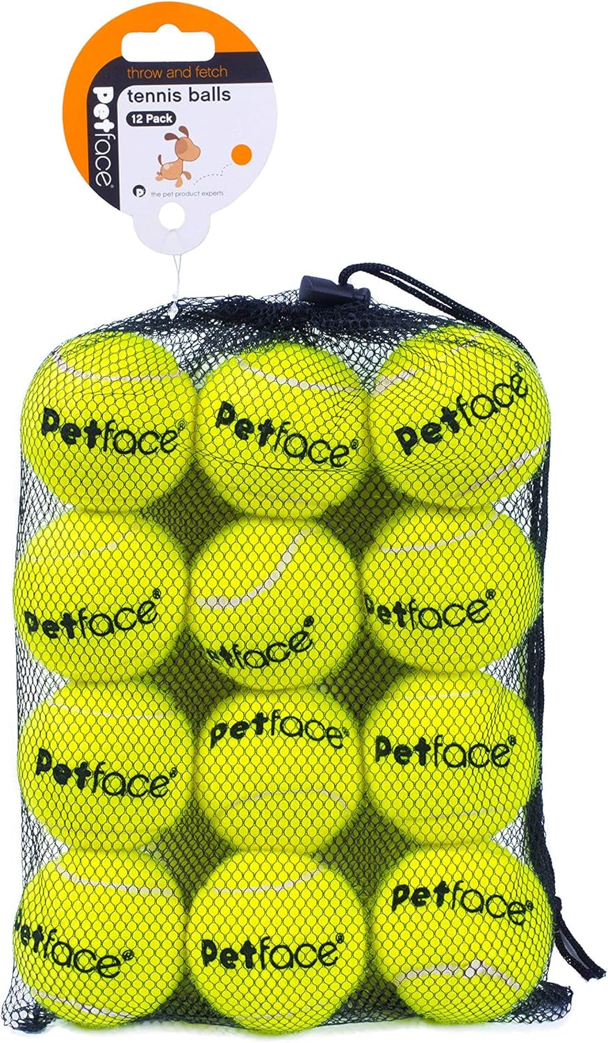 Super Tennis Balls for Dogs, Throw and Fetch, Outdoor Exercise (Pack of 12)