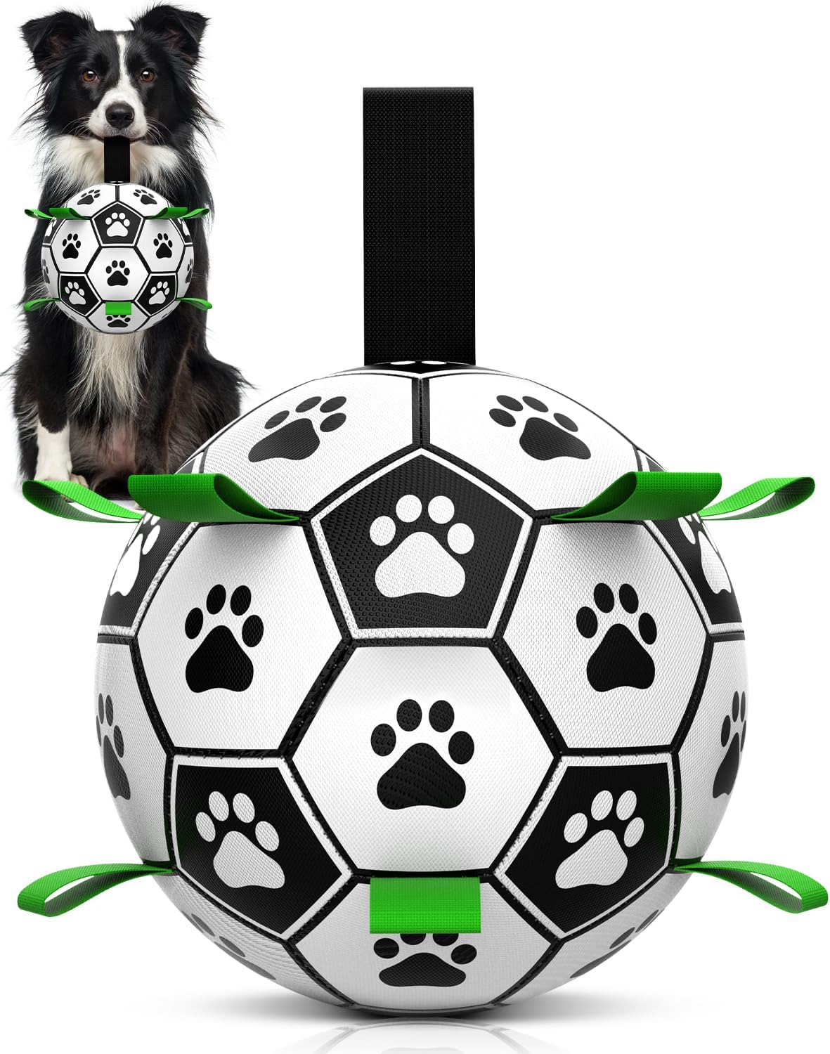 Interactive Dog Football Toys with Webbing, Durable Dog Water Balls for Small Medium Breed, Indoor & Outdoor (5 Inch)