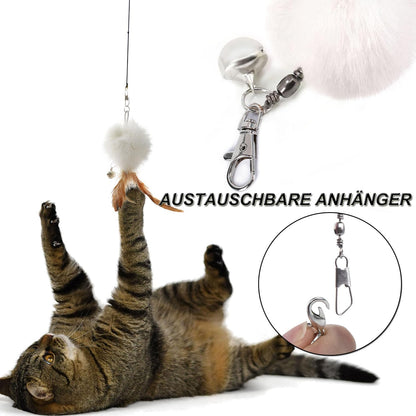 Cat Toys, Cat Feather Toys, Interactive Cat Teasers Wand Toys 6Pcs, Cat Toys for Indoor Cats Adult Kitten