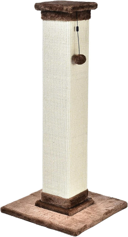 Cat Scratching Post for Indoor Cats, Heavy Duty with Carpet Floor, 90 Cm, Brown