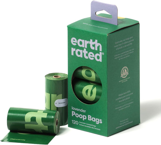Dog Poo Bags, Guaranteed Leak Proof and Extra Thick Waste Bag Refill Rolls for Dogs, Lavender Scented, 120 Count