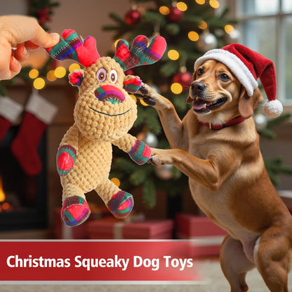 Cute Reindeer Christmas Squeaky Dog Toy