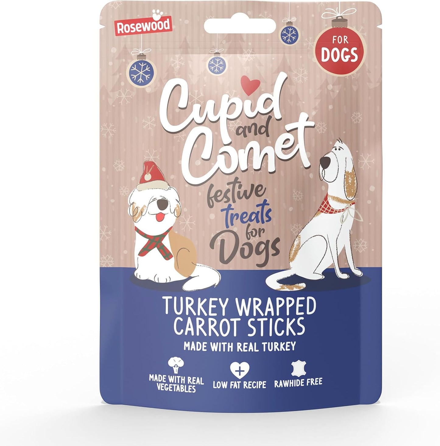 Christmas Festive Turkey Carrot Dog Treats, 100G