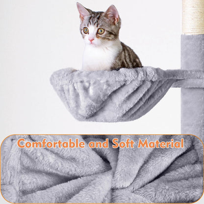 Cat Tree,151Cm Cat Tower for Indoor Kitty,Scratching Post Stable Activity Centre Climbing Tree with 2 Kitty Houses, Hammock, 4 Sisal Posts, Ladder, and Rest Place