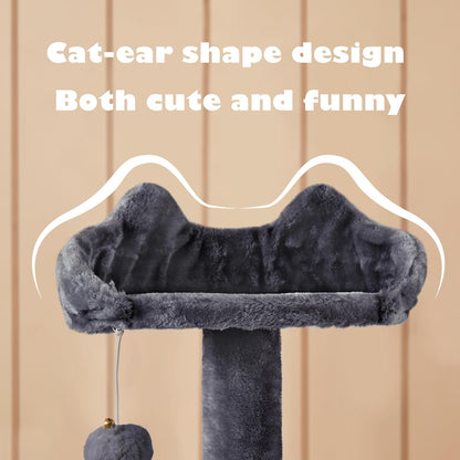 138.5Cm Cat Tree Tower Scratching Posts Multilevel Cat Climbing House with Condos & Ladder Pet Activity Centre for Indoor Kittens, Dark Grey