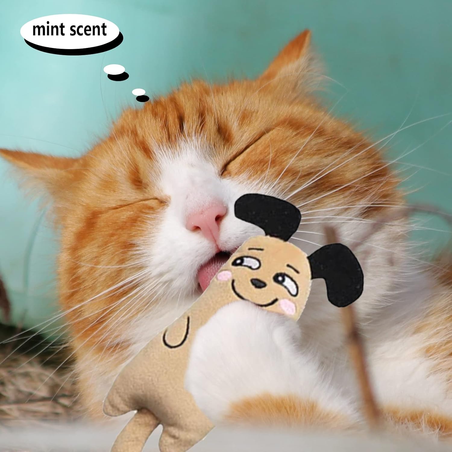 Catnip Toys, 3 Pack Interactive Teeth Cleaning Plush Toys for Indoor Cats and Kittens - Scratch Chewing Teeth Grinding Catnip Pillow