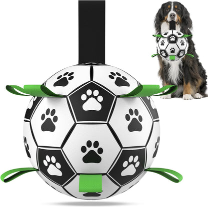Interactive Dog Football Toys with Webbing, Durable Dog Water Balls for Small Medium Breed, Indoor & Outdoor (5 Inch)
