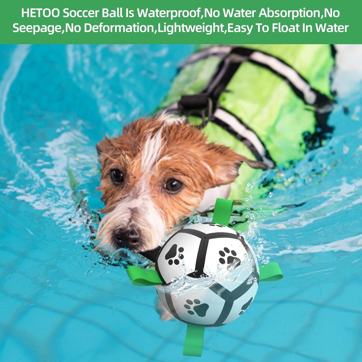 Interactive Dog Football Toys with Webbing, Durable Dog Water Balls for Small Medium Breed, Indoor & Outdoor (5 Inch)