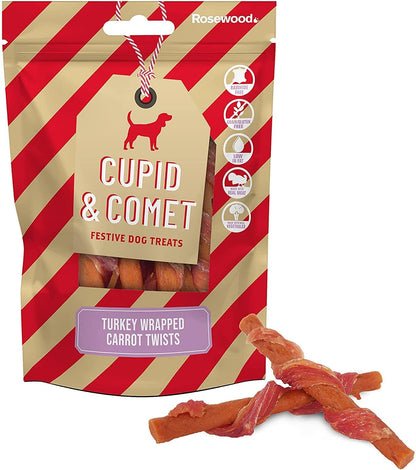 Christmas Festive Turkey Carrot Dog Treats, 100G