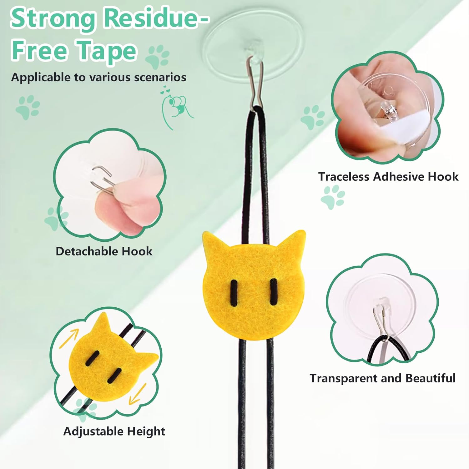 Cat Toys for Indoor Cats Adult Kitten, 2 Pack Door Hanging Interactive Mice Toys with Squeaky Sound and Feather Tail, No Batteries Required, Kitten Toys, Cat Enrichment Boredom Mouse Toy