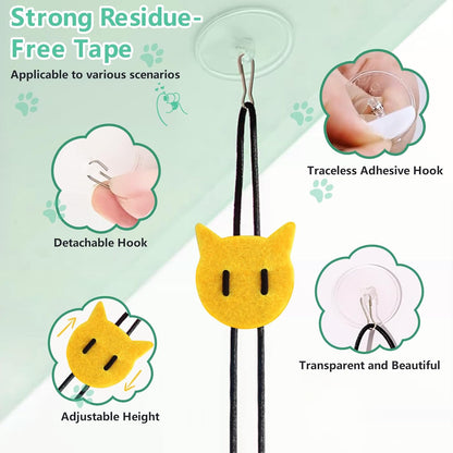 Cat Toys for Indoor Cats Adult Kitten, 2 Pack Door Hanging Interactive Mice Toys with Squeaky Sound and Feather Tail, No Batteries Required, Kitten Toys, Cat Enrichment Boredom Mouse Toy