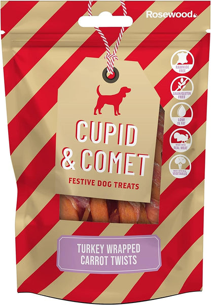 Christmas Festive Turkey Carrot Dog Treats, 100G