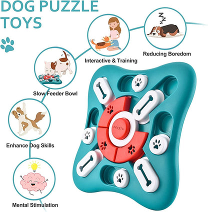 Dog Puzzle Toy, Slow Feeder Bowl for Puzzle, Interactive Toys Birthday, Boredom IQ Training and Brain Stimulation, Treat Toy Squeaky with Puppy Toys, Green