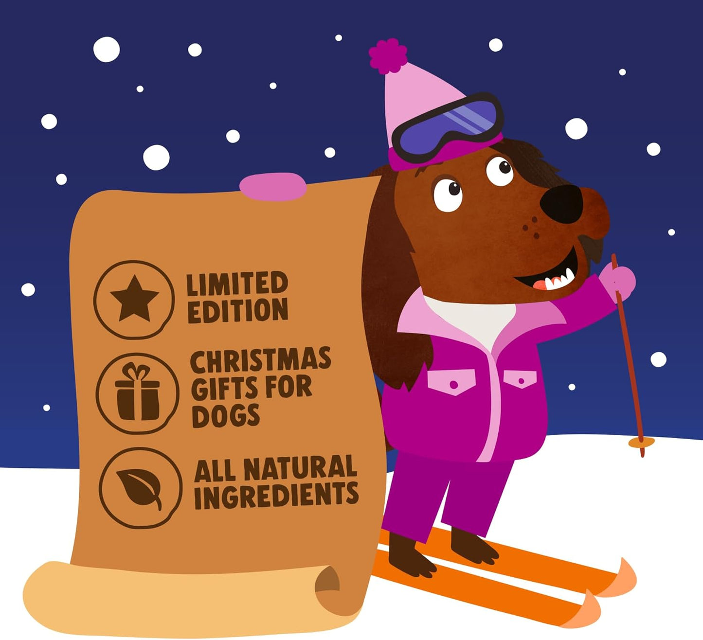 Jumbo Christmas Dog Advent Calendar 2025 - All Natural Christmas Dog Treats - 292G