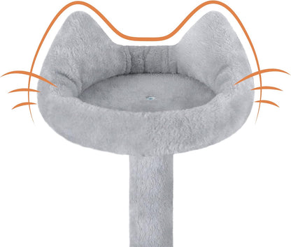 Cat Tree,151Cm Cat Tower for Indoor Kitty,Scratching Post Stable Activity Centre Climbing Tree with 2 Kitty Houses, Hammock, 4 Sisal Posts, Ladder, and Rest Place