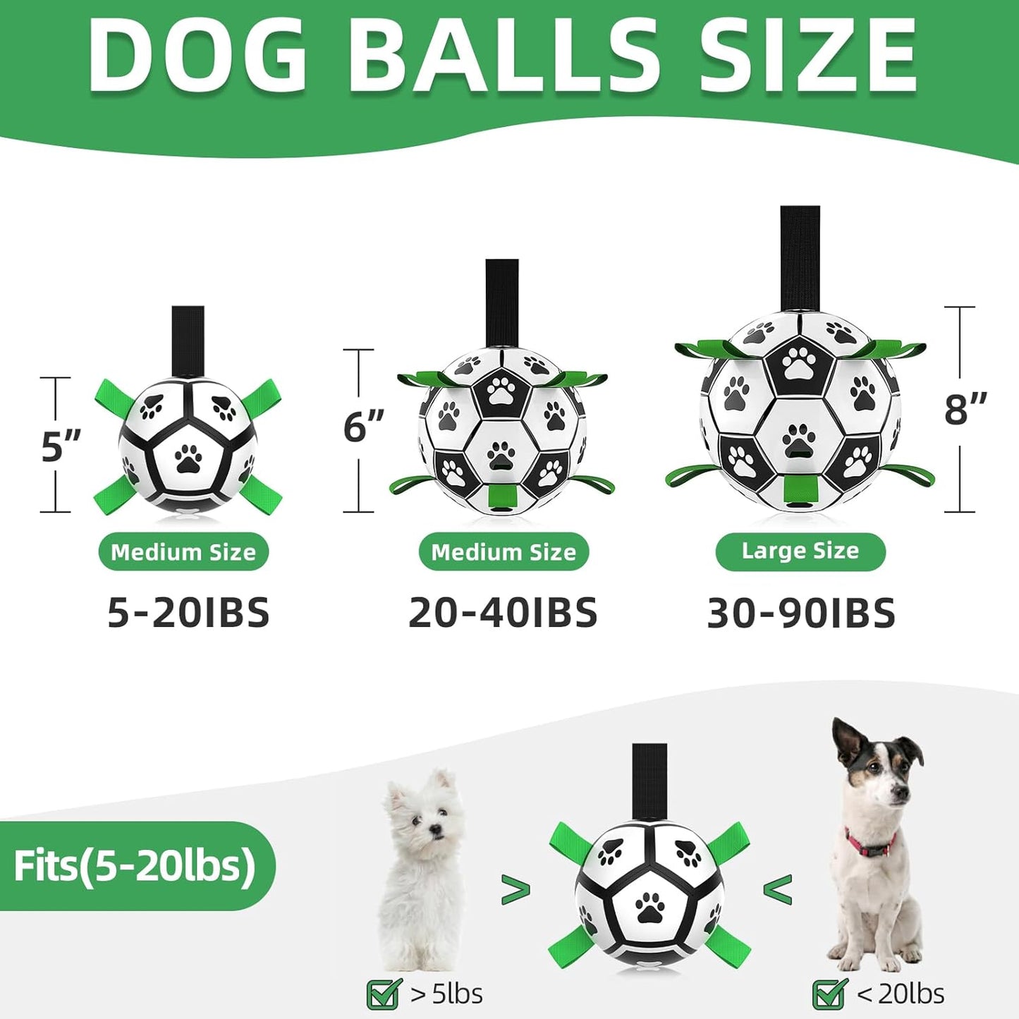 Interactive Dog Football Toys with Webbing, Durable Dog Water Balls for Small Medium Breed, Indoor & Outdoor (5 Inch)