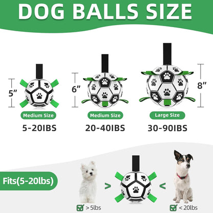 Interactive Dog Football Toys with Webbing, Durable Dog Water Balls for Small Medium Breed, Indoor & Outdoor (5 Inch)