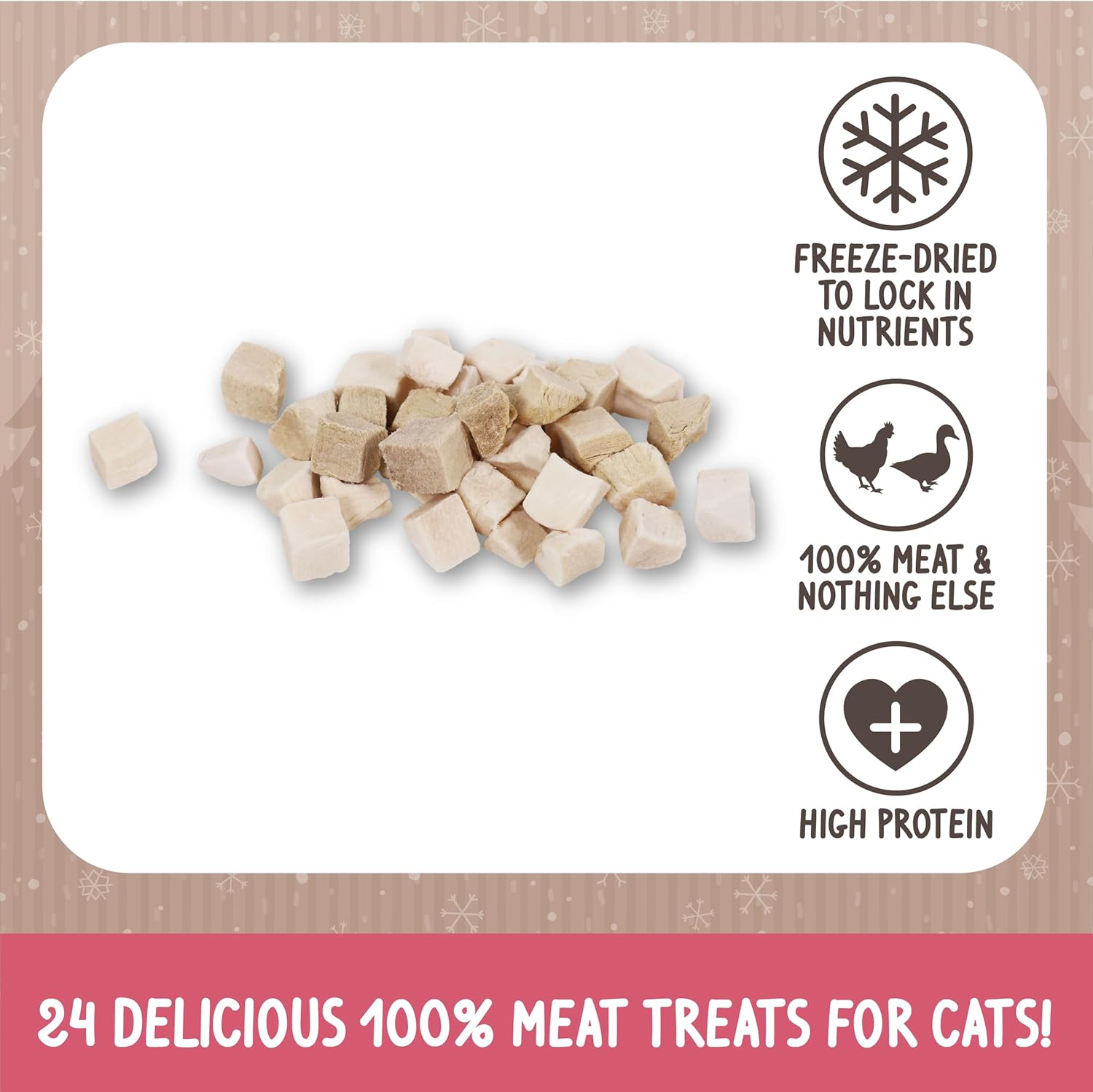 Cupid & Comet Luxury Deli Advent Calendar for Cats – 24 Meaty Cat Treats, Delicious Freeze Dried Chicken and Duck, High Protein, Natural Cat Treats for Christmas (30G)