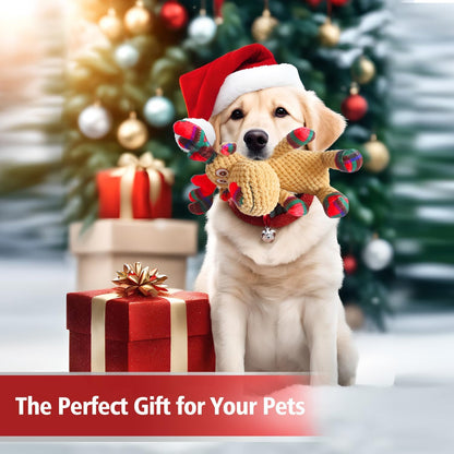 Cute Reindeer Christmas Squeaky Dog Toy