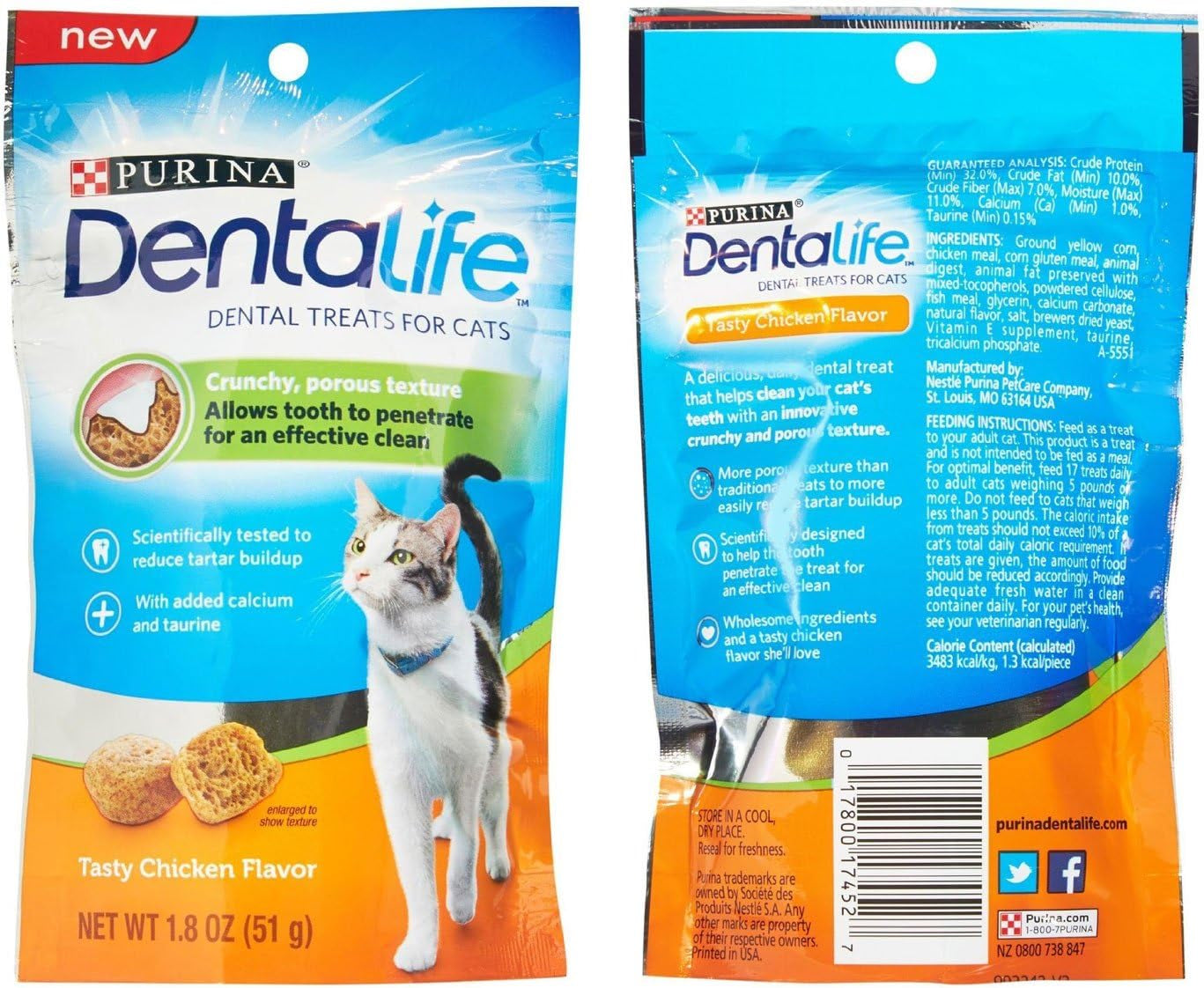 Purina Dentalife Dental Treats for Cats Bundle; Savory Salmon and Tasty Chicken