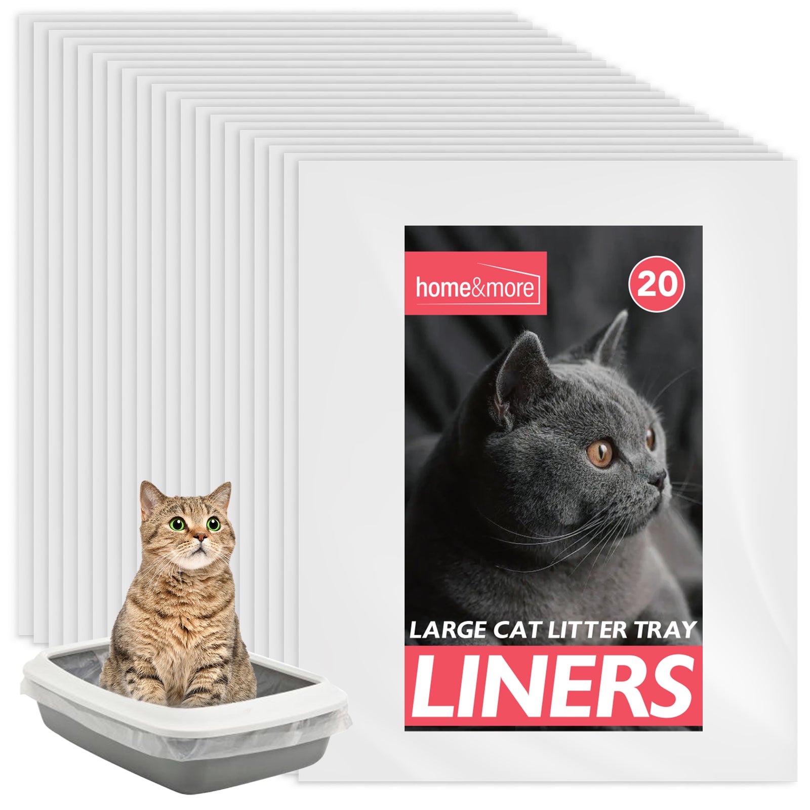 Extra Large Cat Litter Tray Liners 56X70Cm Bags Pack Kitten Hygienic Disposable