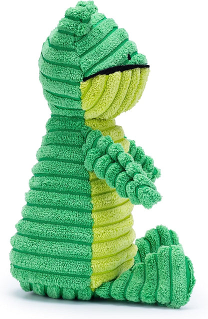 Green Frog Plush Dog Toy with Squeaker – Soft, Ribbed Fabric for Interactive Play. a Great Choice for Small and Medium Dogs' Playtime with Squeaky Toys.