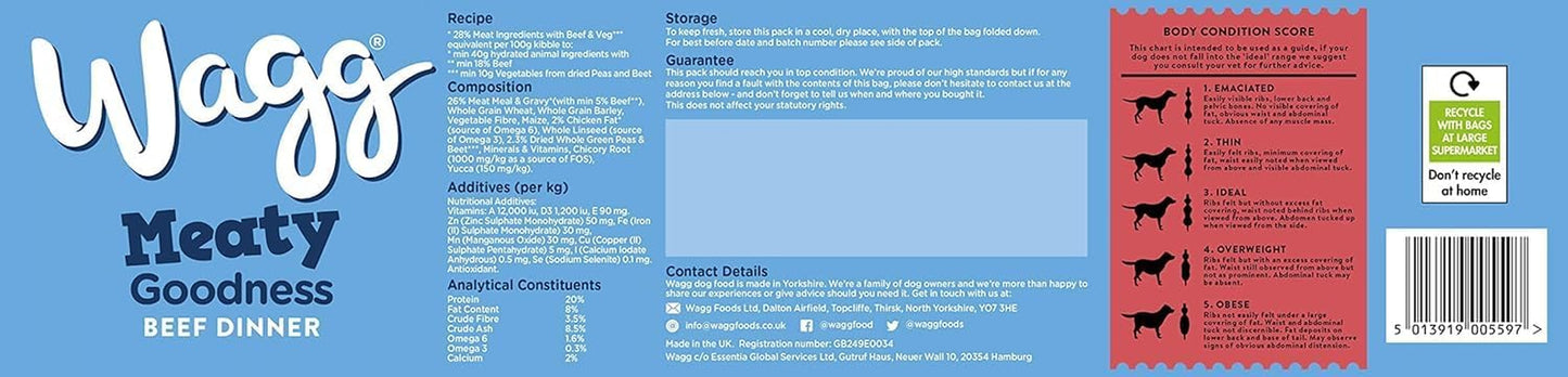 Meaty Goodness Complete Dry Adult Dog Food Beef Dinner 12Kg - Meaty Ingredients Come 1St