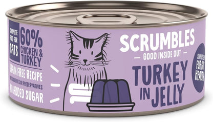 Scrumbles Natural Wet Cat Food, Turkey in Jelly 18X 80G