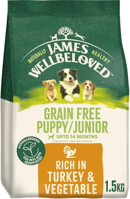 Dog Puppy Hypoallergenic Dry Food Grain Free Turkey 1.5 Kg