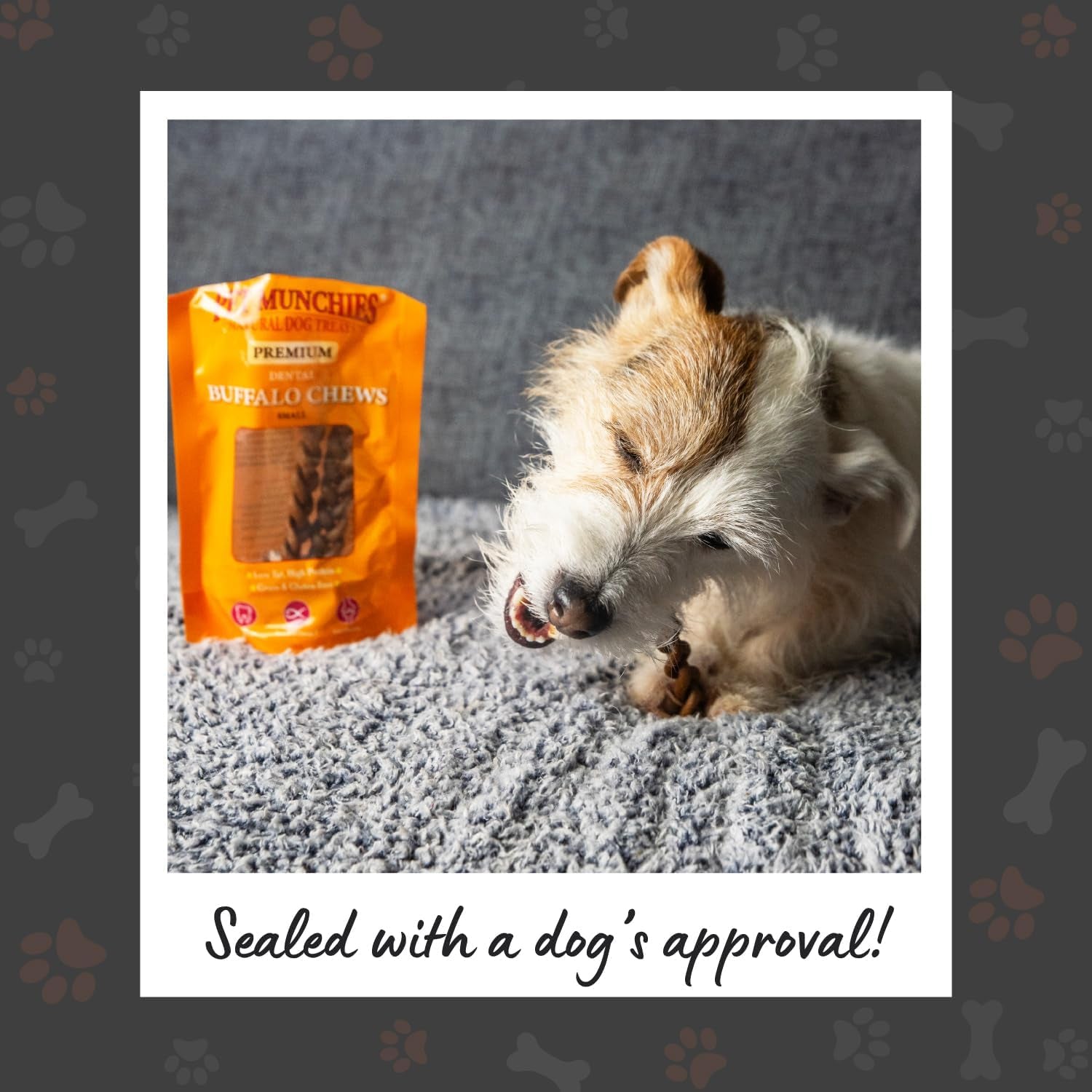 Small Buffalo Dental Chews, Healthy, Natural and Long-Lasting Dog Treats, Grain Free and Low in Fat 55G (4 Chews)