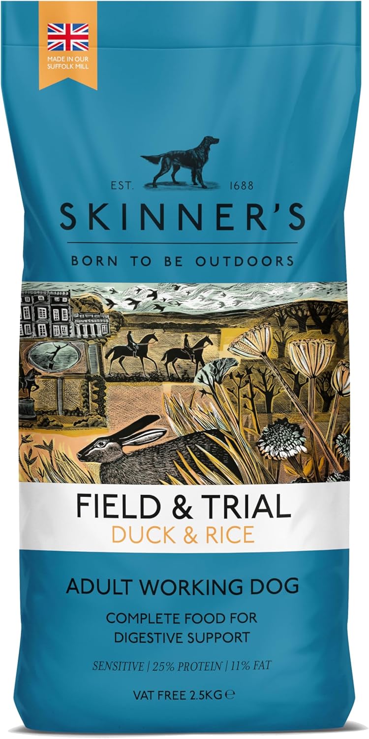 Field & Trial Duck & Rice 2.5Kg, Complete Dry Adult Dog Food, Sensitive, for Active Dogs (Packing May Vary)