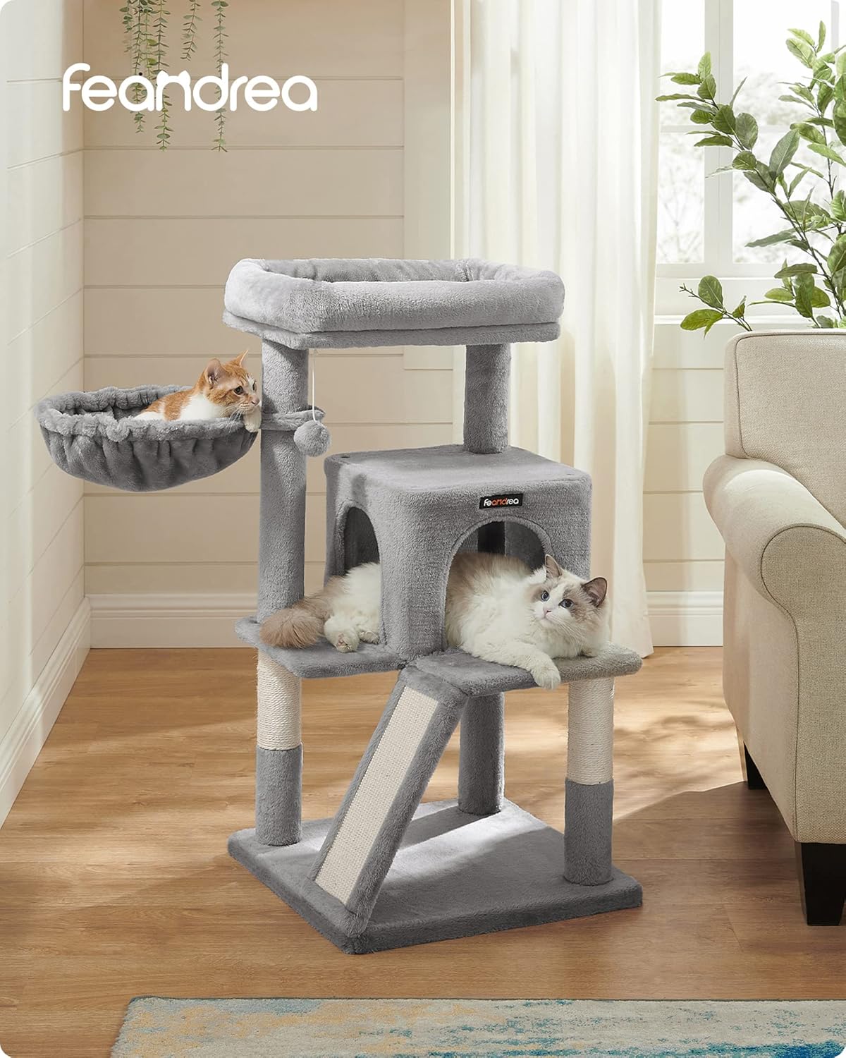 Cat Tree, Cat Tower, Widened Perch for Large Cats