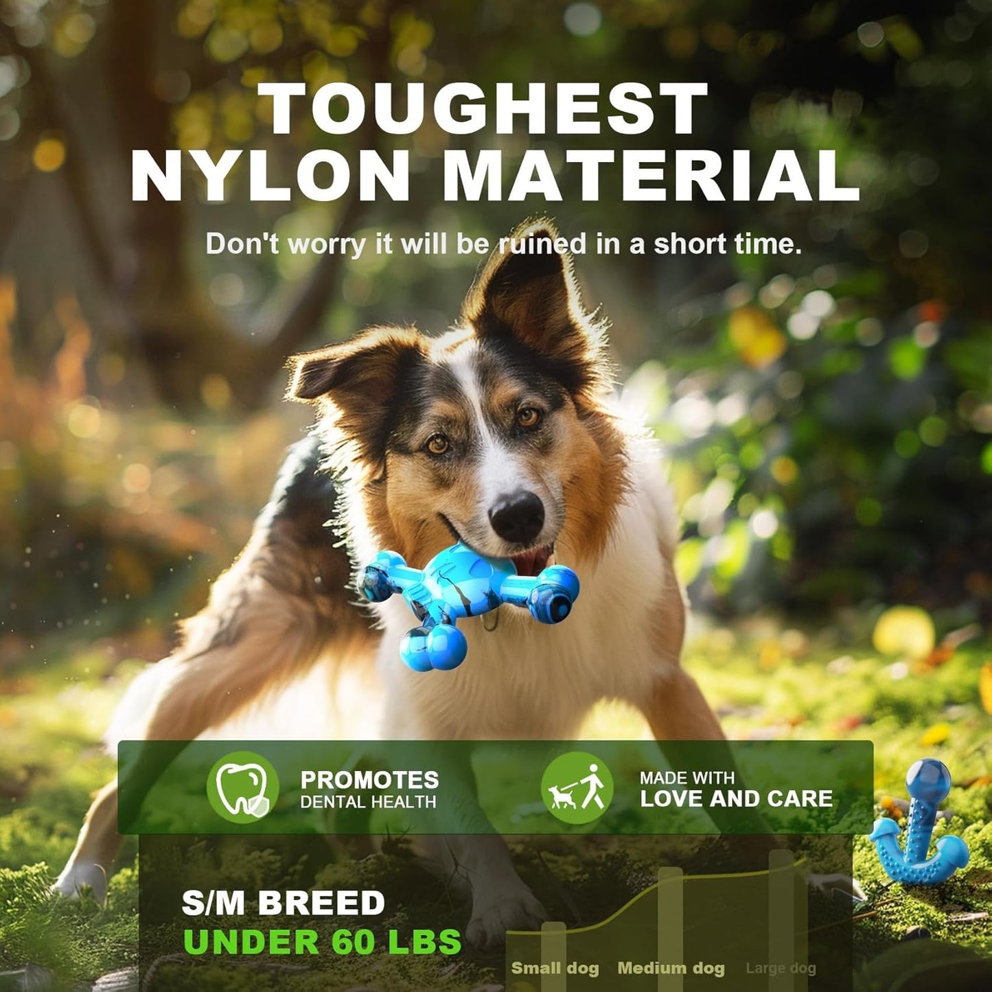 Dog Chew Toys for Aggressive Chewers - Tough Dog Toys- Durable Nylon Dog Bones Toy for Large Medium Breed, Super Chewer- Dog Gifts