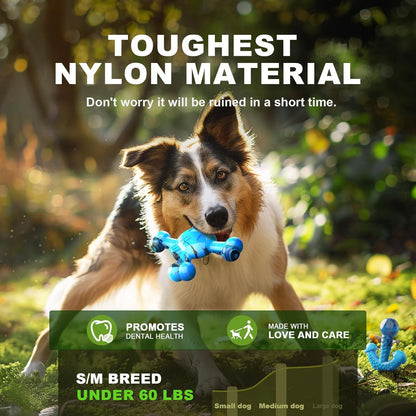 Dog Chew Toys for Aggressive Chewers - Tough Dog Toys- Durable Nylon Dog Bones Toy for Large Medium Breed, Super Chewer- Dog Gifts