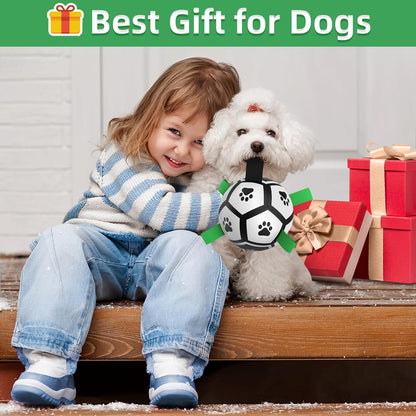 Interactive Dog Football Toys with Webbing, Durable Dog Water Balls for Small Medium Breed, Indoor & Outdoor (5 Inch)