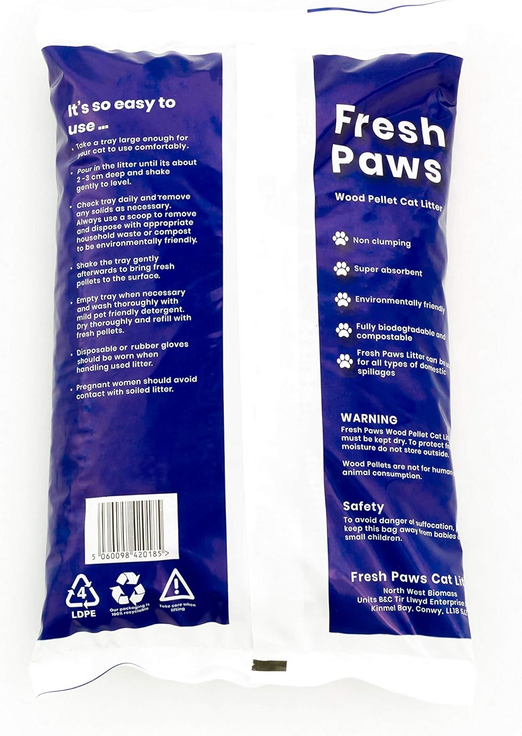 Fresh Paws Premium Wood Pellet Cat Litter, 30 L