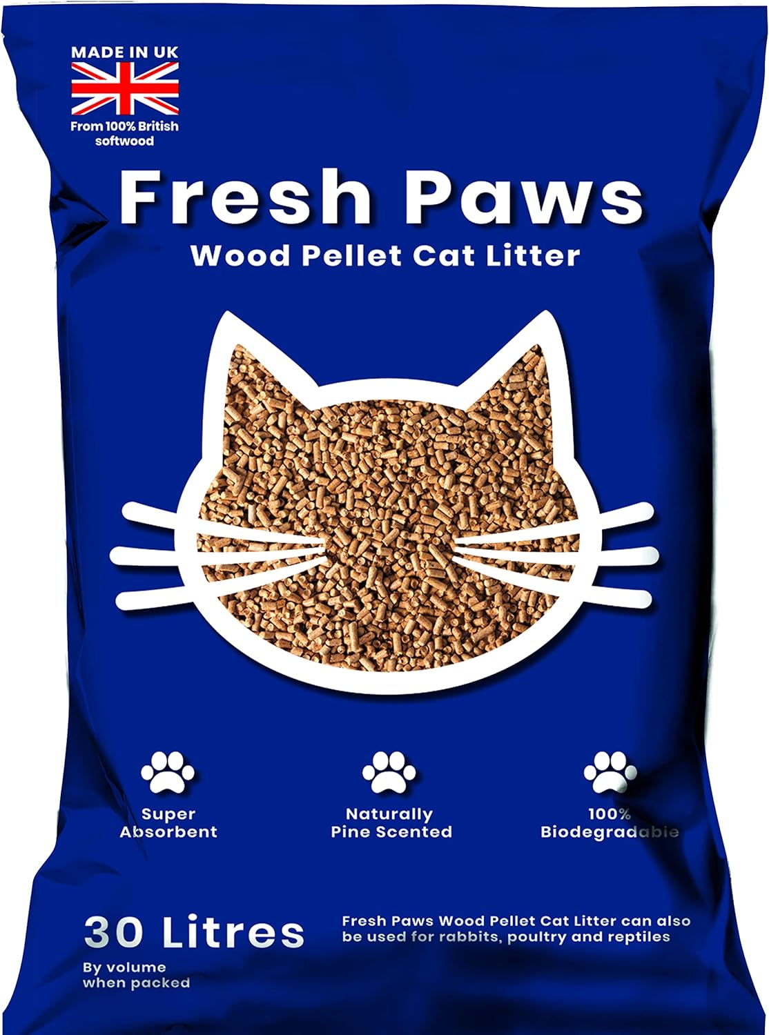 Fresh Paws Premium Wood Pellet Cat Litter, 30 L