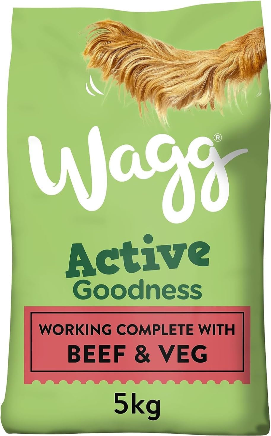 Active Goodness Complete Dry Adult Dog Food Beef & Veg 1Kg (Pack of 5) - for All Active Working Dog Breeds