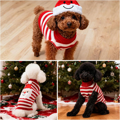 Christmas Dog Sweater Holiday Knitwear Warm Pet Clothes for Medium Large Dogs and Cats(L-1Pc)