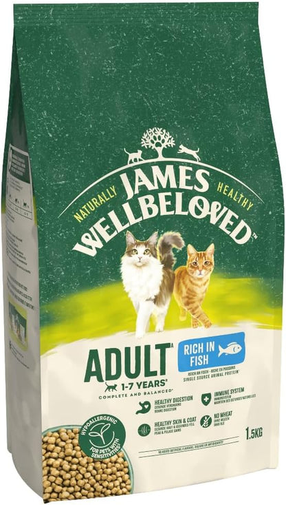 Hypoallergenic Dry Cat Food for Adult Cats Fish 1.5 Kg