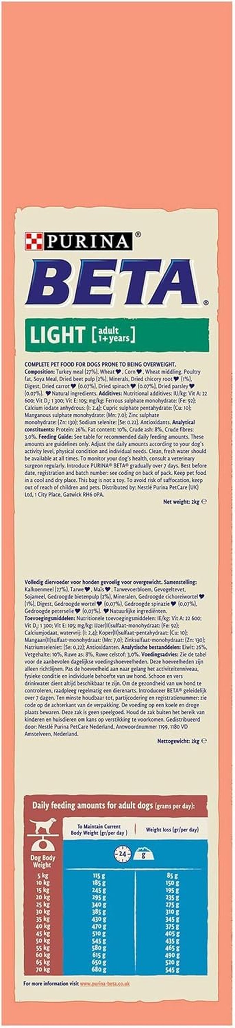 Light Adult Dry Dog Food Turkey 2Kg