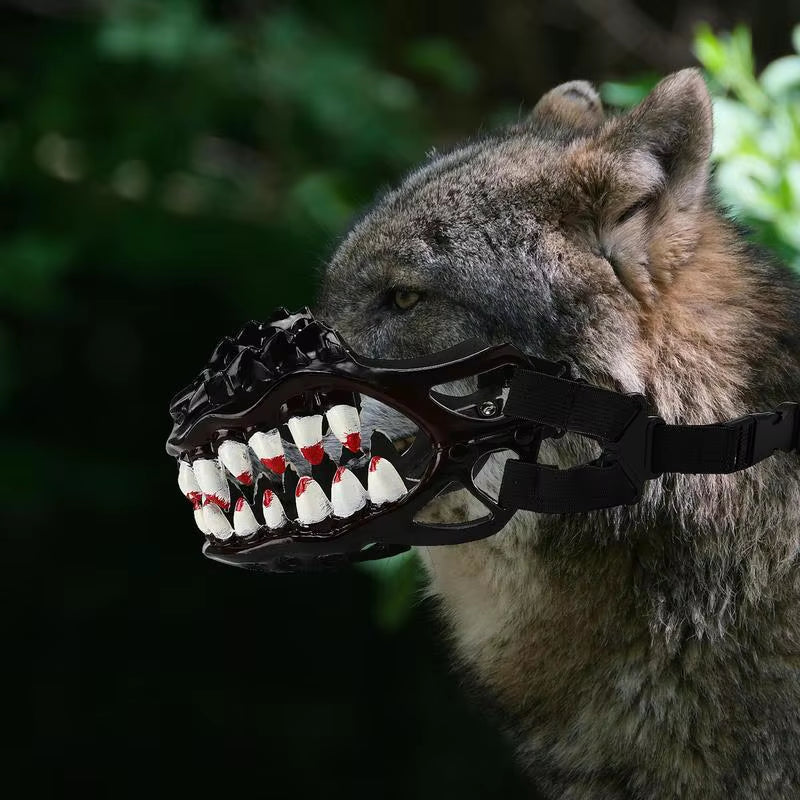 Halloween Dog Muzzle with Teeth Creepy Dog Costume with Large Teeth Spooky Prop Halloween Dog Costume Hilarious Dog Muzzle