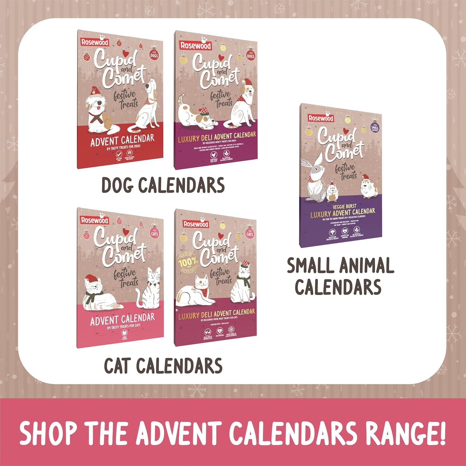 Cupid & Comet Advent Calendar for Cats, Yoghurt & Catnip Flavour Cat Treats